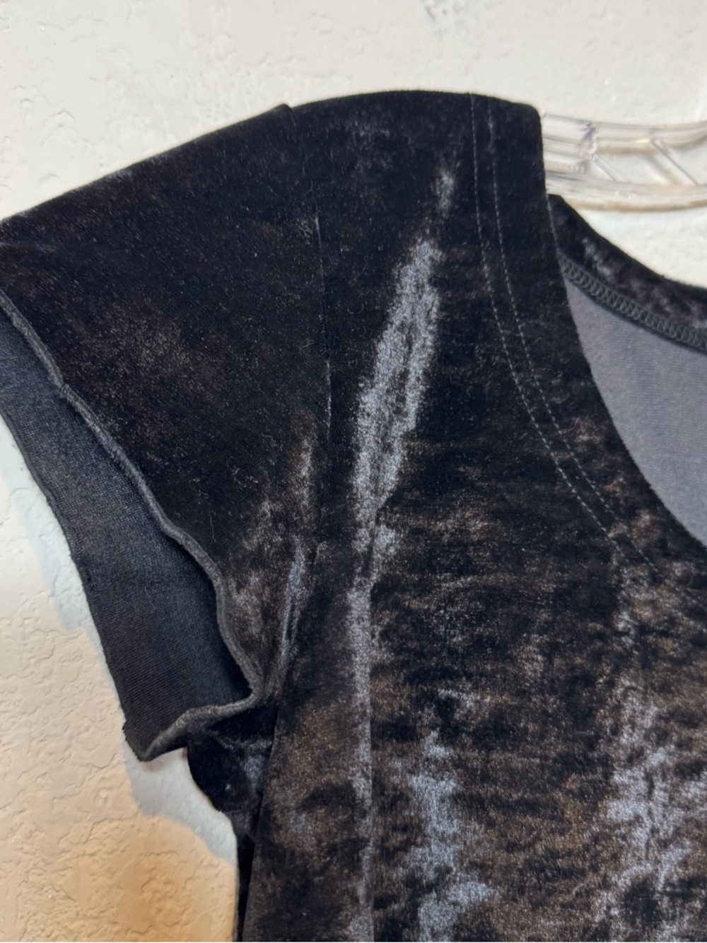 Vintage Gold Label Victoria's Secret Black Velvet Short Sleeve Mini Dress size S - Picture 5 of 8